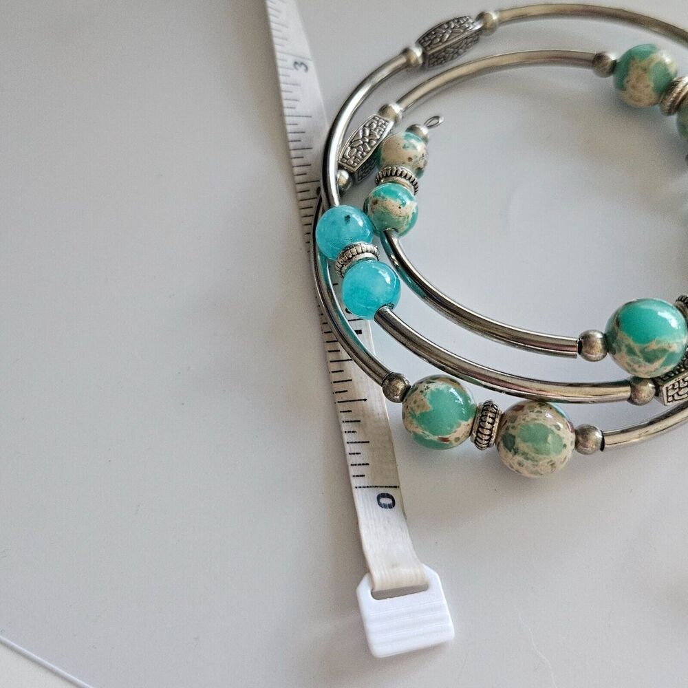 Silver tone layered wrap bracelet - Picture 9 of 13
